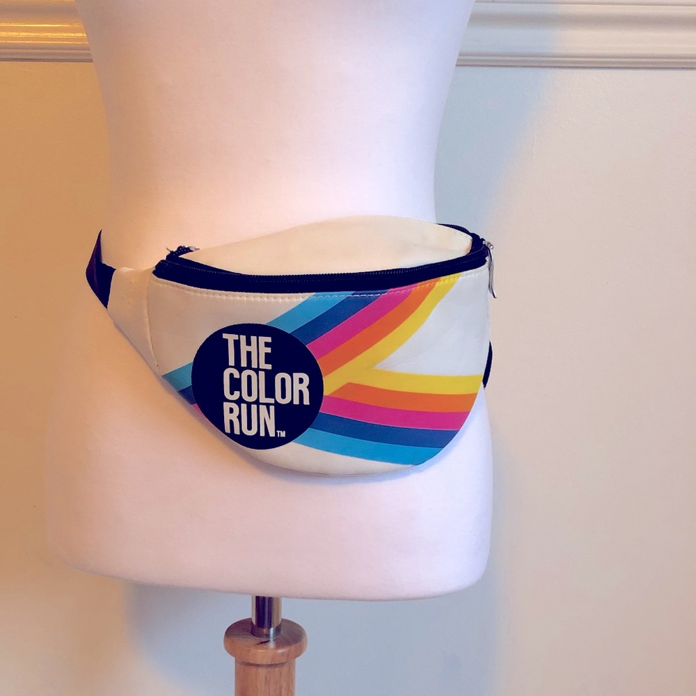 The Color Run Rainbow Fanny Pack w/ 2 Zipper Pockets